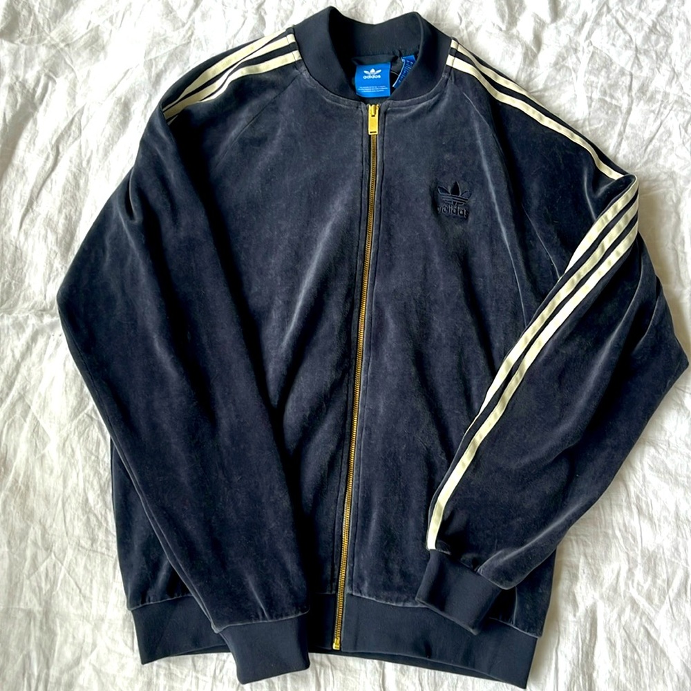 Adidas velour tracksuit jacket
